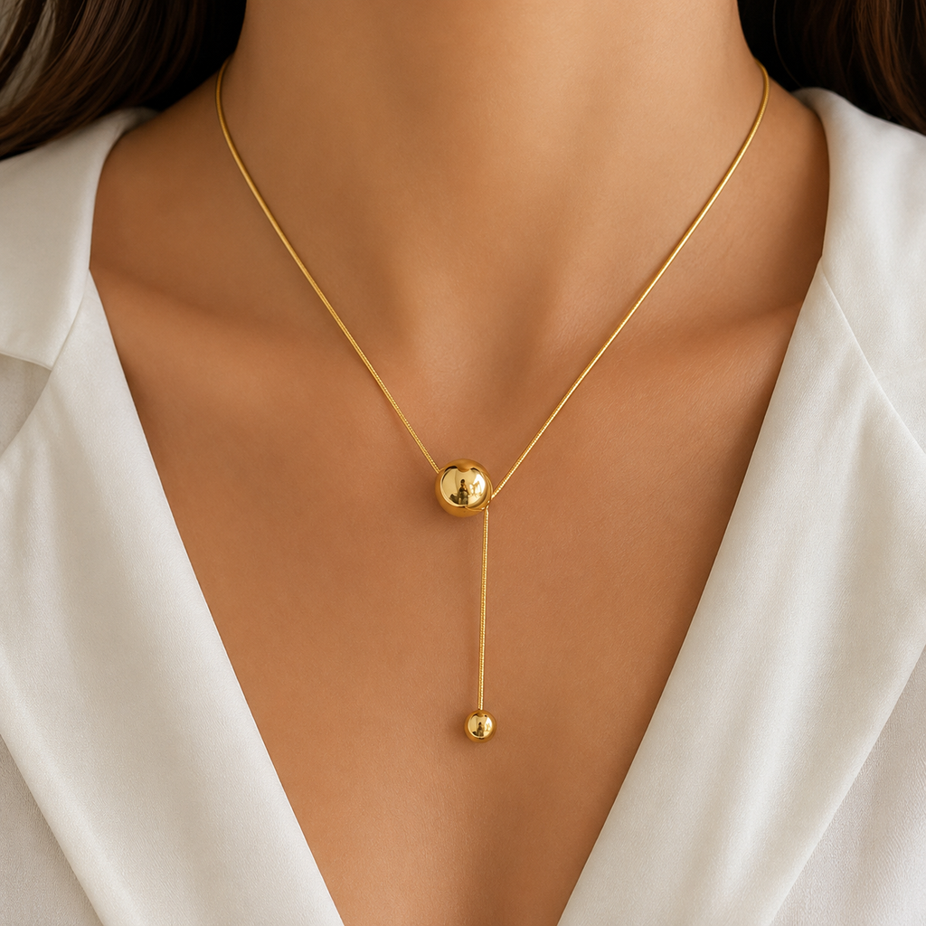 Damnstyle Gold-Plated Anti Tarnish Spherical Pendant