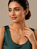 Gold Plated Bloom Flower Pendant Chain for Women