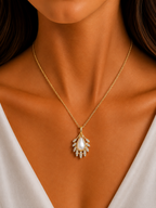 Damnstyle Anti-Tarnish Monalisa Stone Teardrop Pendant