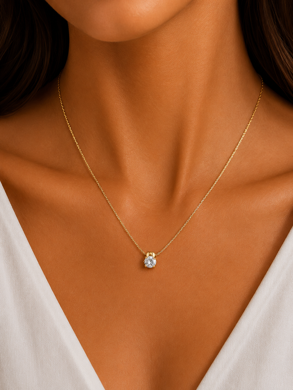 Damnstyle Necklace Anti-Tarnish Evil Eye Pendant With Pearl Center