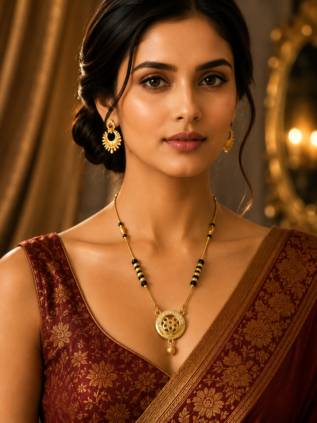 Damnstyle Gold Plated Traditional Mangalsutra for Women Daily & Party Wear