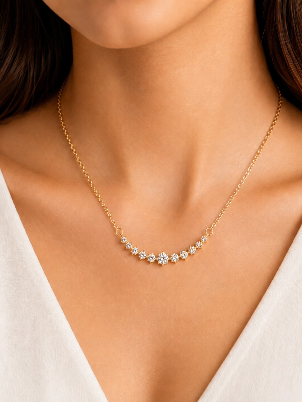 Damnstyle Gold-Plated AD Studded Contemporary Korean Pendant