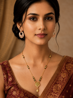 Damnstyle Gold Plated Mangalsutra Necklace for Women Traditional Design