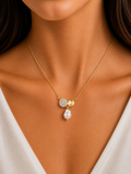 Damnstyle Anti-Tarnish Pavé Disc & Drop Pearl