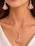 Damnstyle Anti-Tarnish Triangle Jewellery Set With Earrings