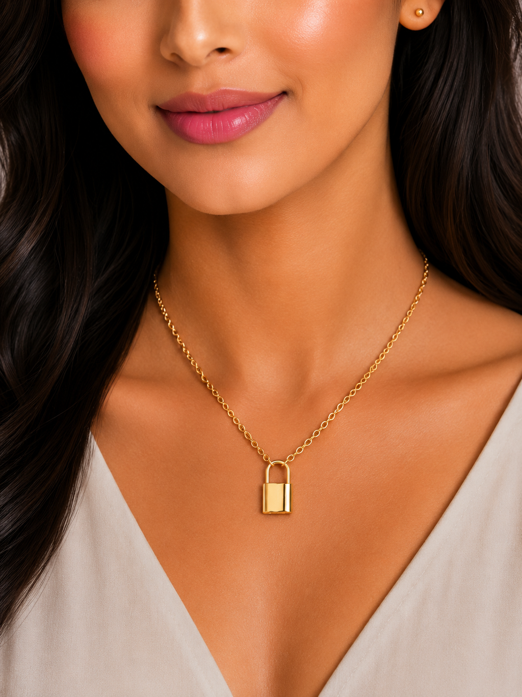 Damnstyle Necklace Anti-Tarnish Emerald Snake Pendant