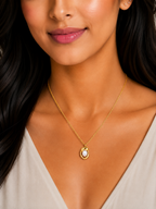 Damnstyle Gold-Plated Anti-Tarnish Stainless Steel Pearl Pendant
