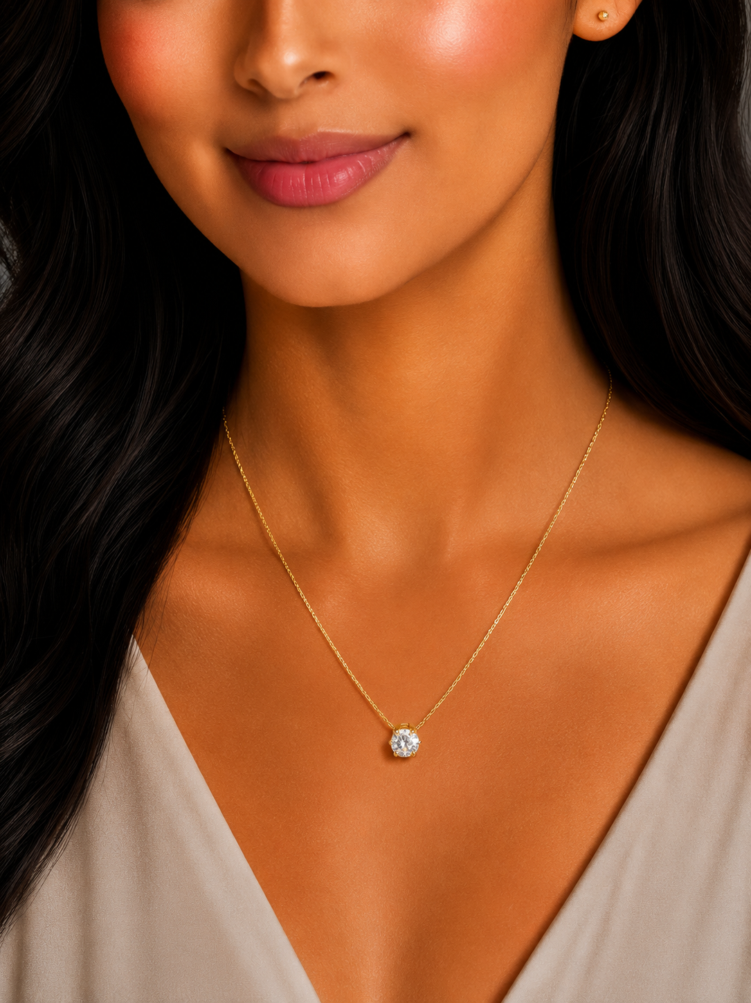 Damnstyle Necklace Anti-Tarnish Evil Eye Pendant With Pearl Center