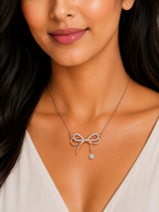 Damnstyle Rose Gold-Plated AD Studded Infinity Shape Korean Pendant