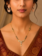 Damnstyle Gold Plated AD Infinity Mangalsutra Necklace