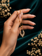 Gold Plated Leaf Pendant Chain with CZ Stones for Women