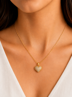 Damnstyle Gold-Plated Stainless Steel AD Studded Heart Pendant
