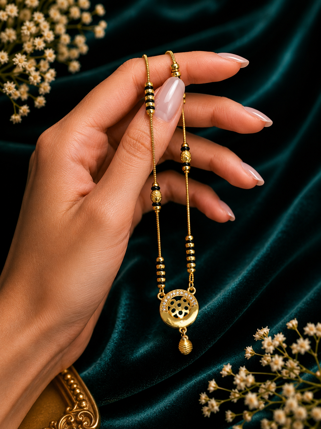 Damnstyle Gold Plated Traditional Mangalsutra for Women Daily & Party Wear