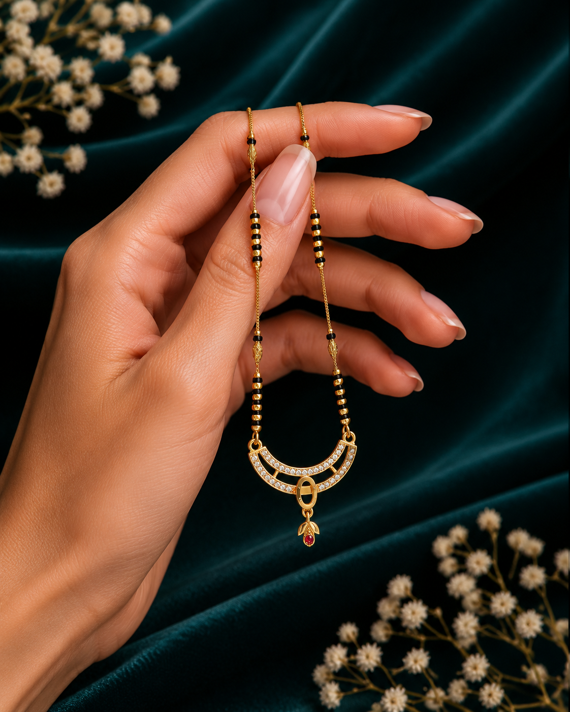 Damnstyle Stylish Gold Plated Mangalsutra for Women
