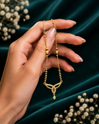 Damnstyle Gold Plated AD Infinity Mangalsutra Necklace