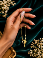 Damnstyle Gold Plated Peacock Design Mangalsutra Necklace for Women