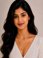 Damnstyle Gold-Plated Anti Tarnish Minimalistic Teardrop Layered Pendant