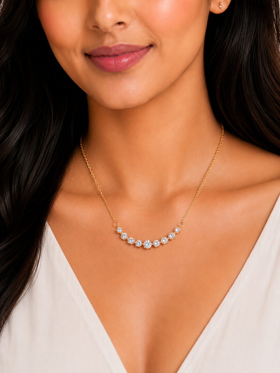 Damnstyle Gold-Plated AD Studded Contemporary Korean Pendant