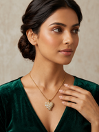Gold Plated Heart Pendant Chain with AAA CZ Stones for Women