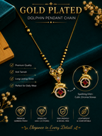 Damnstyle Gold Plated CZ Round Pendant Mangalsutra for Women & Girls