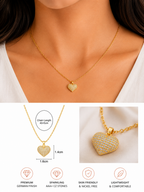 Damnstyle Gold-Plated Stainless Steel AD Studded Heart Pendant