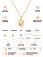 Damnstyle Anti-Tarnish Monalisa Stone Teardrop Pendant