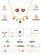 Damnstyle Anti-Tarnish Mini Heart Charms Jewellery Set With Earring