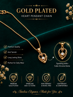 Damnstyle Necklace Anti-Tarnish Open Heart Crystal Pendant Chain