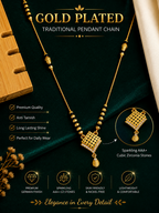 Damnstyle Gold Plated Mangalsutra Necklace for Women Traditional Design