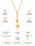 Damnstyle Necklace Anti-Tarnish Pink Heart Tennis Chain Pendant