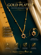 Damnstyle Gold Plated Floral Pendant Mangalsutra Necklace for Women