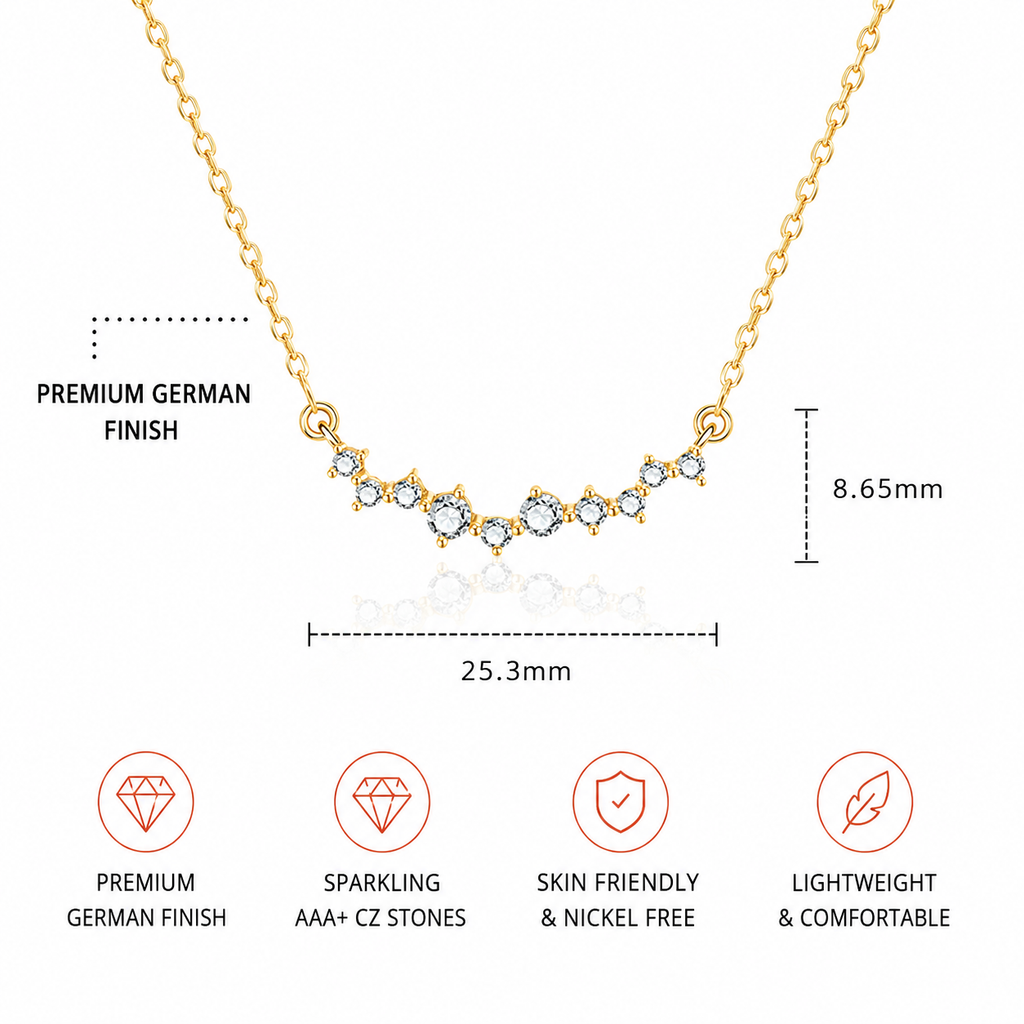 Damnstyle Gold-Plated AD Studded Contemporary Korean Pendant