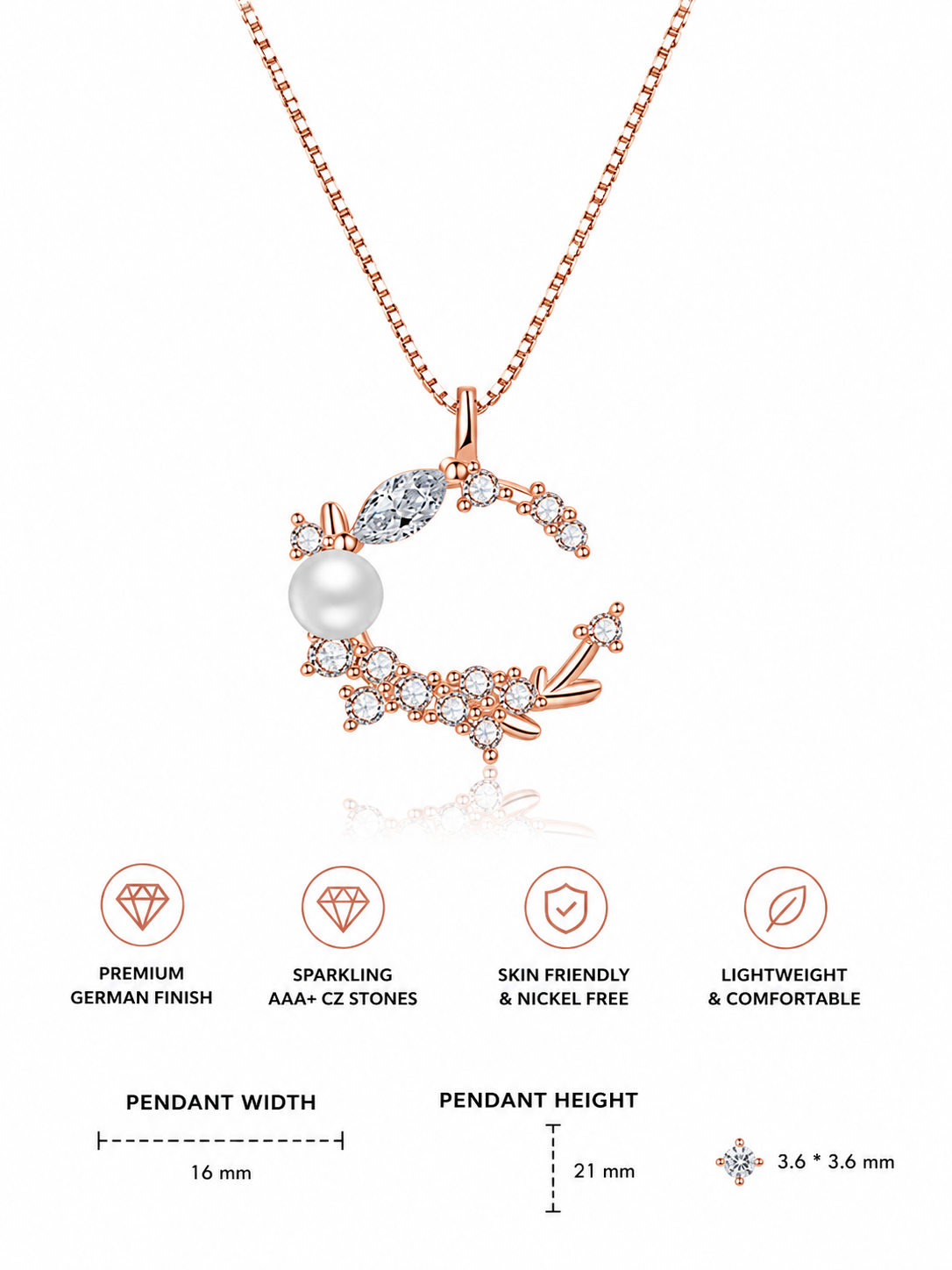 Damnstyle Silver-Plated AD Studded Heart Anti-Tarnish Pendant