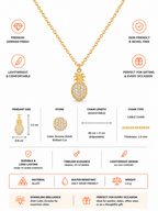 Damnstyle Anti-Tarnish Crystal Pineapple Pendant Chain