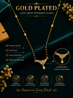 Damnstyle Gold Plated CZ Black Bead Mangalsutra Necklace for Women