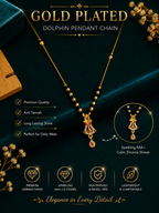 Damnstyle Women's Gold Plated Black Bead Mangalsutra with Floral Pendant