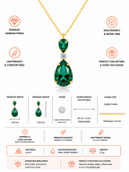 Damnstyle Anti-Tarnish Emerald Green Drop Crystal Pendant