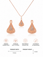 Damnstyle Anti-Tarnish Triangle Jewellery Set With Earrings
