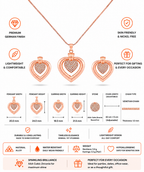 Damnstyle Anti-Tarnish Double Studded Heart Jewellery Set With Earrings