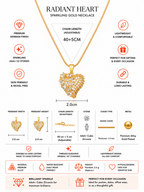 Gold Plated Heart Pendant Chain with AAA CZ Stones for Women