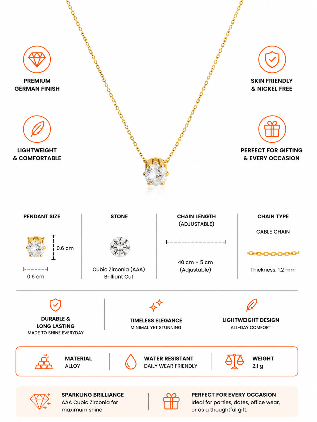Damnstyle Necklace Anti-Tarnish Evil Eye Pendant With Pearl Center