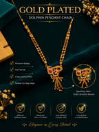 Damnstyle Gold Plated Ruby Floral Mangalsutra for Women & Girls
