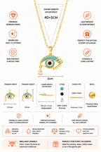 Damnstyle Stainless Steel Gold-Plated Evil Eye Protection Pendant