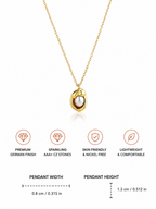 Damnstyle Gold-Plated Anti-Tarnish Stainless Steel Pearl Pendant