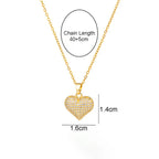 Damnstyle Gold-Plated Stainless Steel AD Studded Heart Pendant
