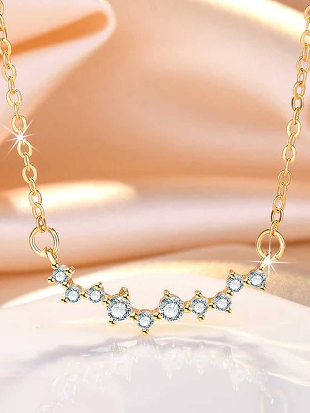 Damnstyle Gold-Plated AD Studded Contemporary Korean Pendant