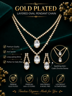 Damnstyle Anti-Tarnish Double Layer Crystal Jewellery Set With Earrings