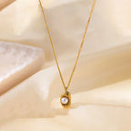 Damnstyle Gold-Plated Anti-Tarnish Stainless Steel Pearl Pendant
