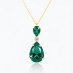 Damnstyle Anti-Tarnish Emerald Green Drop Crystal Pendant