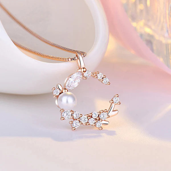 Damnstyle Silver-Plated AD Studded Heart Anti-Tarnish Pendant